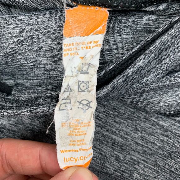 Lucy Hatha Leggings Womens M Medium Grey Two Tone Mid Rise Pull On Athletic Pant - Picture 6 of 13